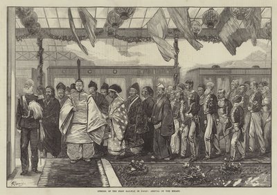 Opening of the First Railway in Japan, Arrival of the Mikado by Felix Regamey